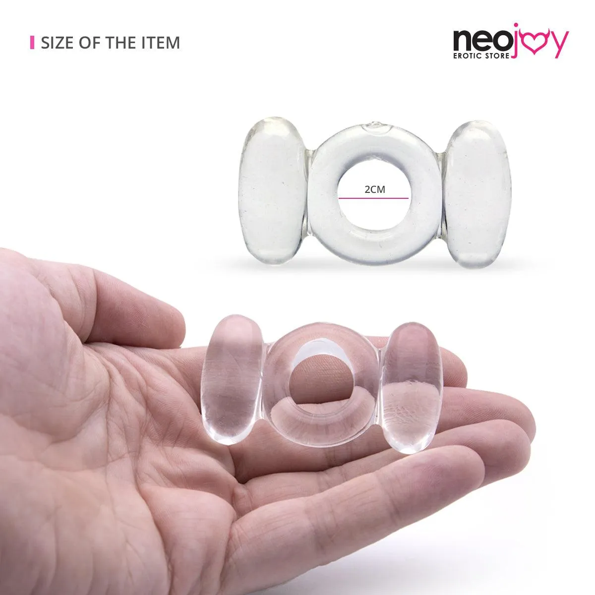 Neojoy Jelly Butterfly TPR Super Elastic Cock Ring to Stay Hard and Longer Time with Spicy Massage to Clit