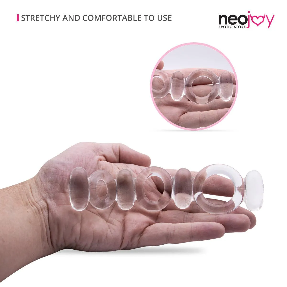 Neojoy Jelly Butterfly TPR Super Elastic Cock Ring to Stay Hard and Longer Time with Spicy Massage to Clit