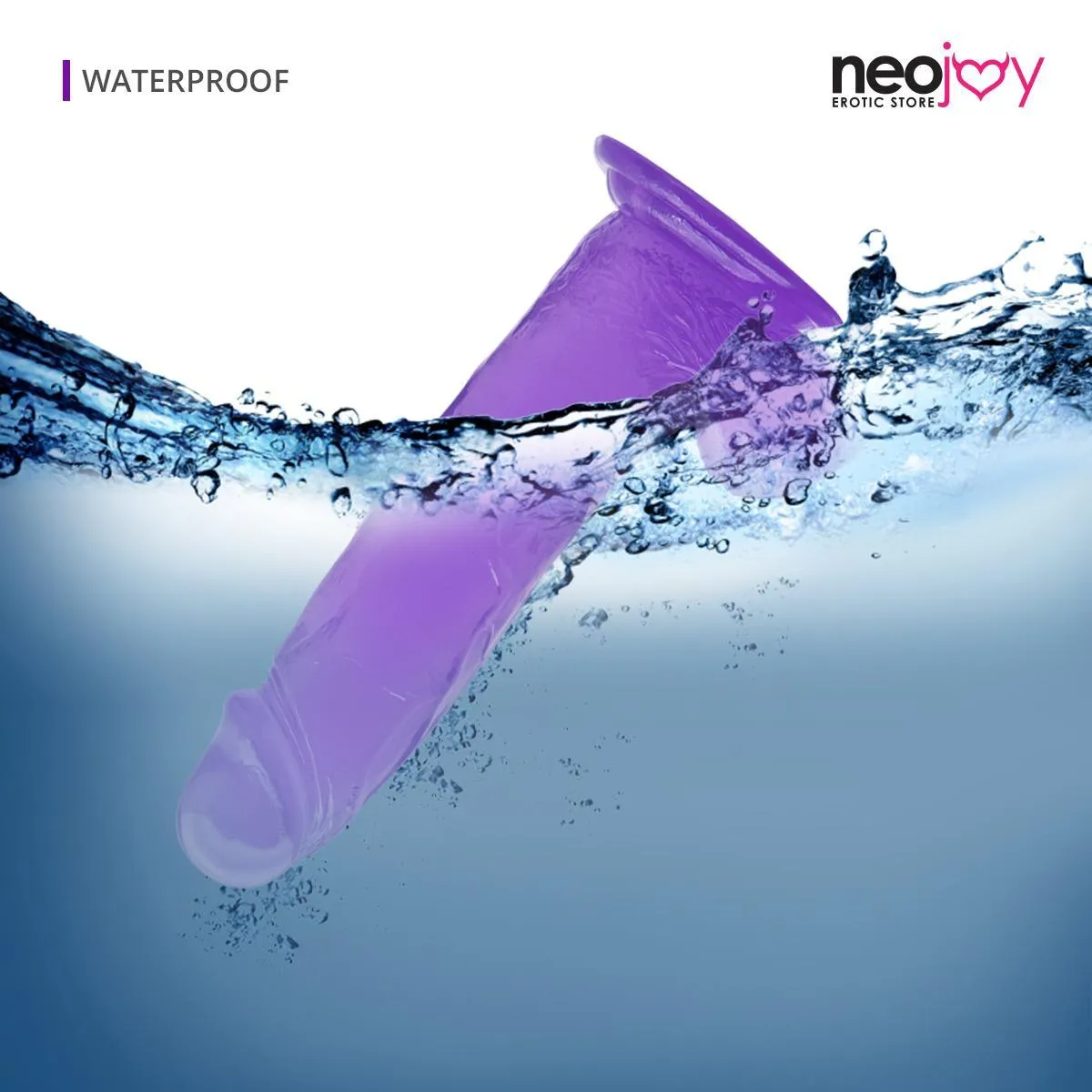 Neojoy - Jelly Dildo - Purple - 19.8 cm - 7.8 Inch