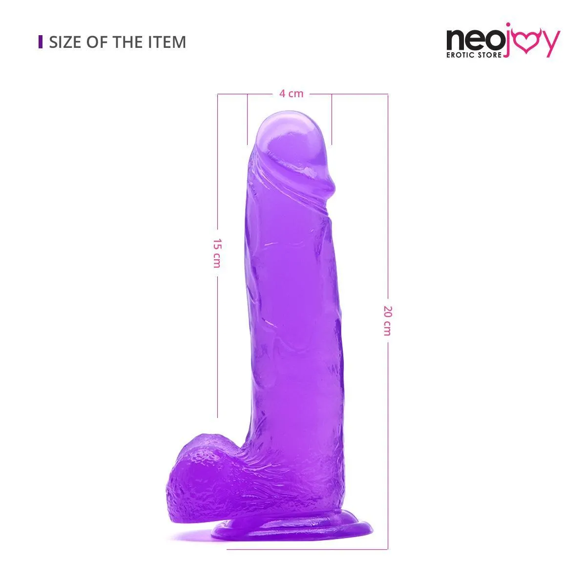 Neojoy - Jelly Dildo - Purple - 19.8 cm - 7.8 Inch