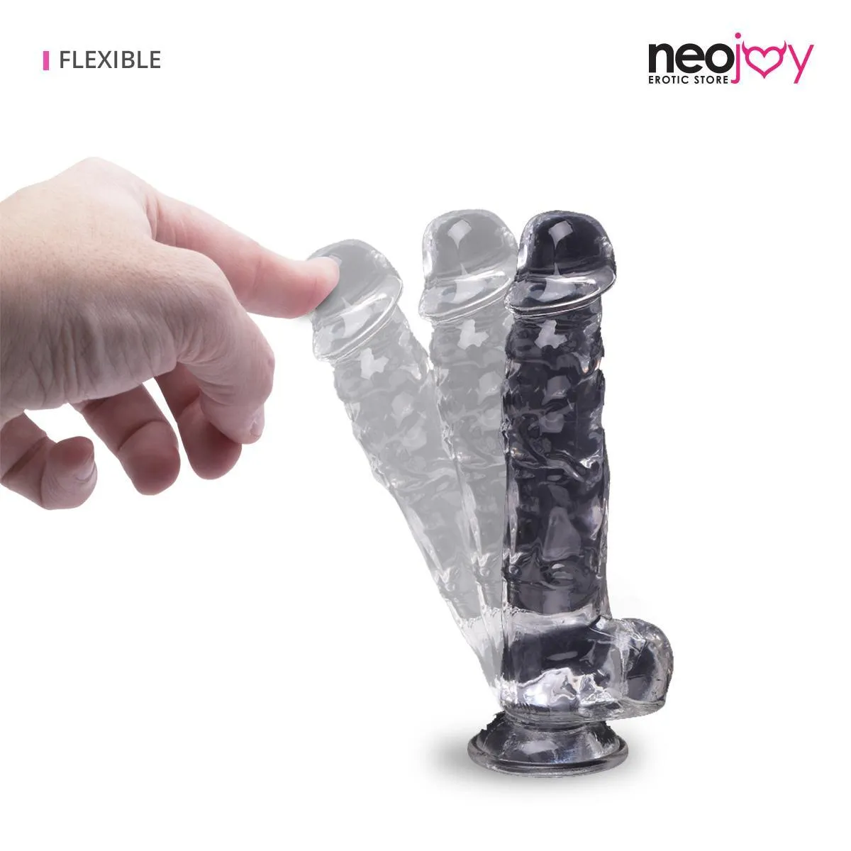 Neojoy - Jelly Dildo - Transparent - 23cm - 9.1 inch