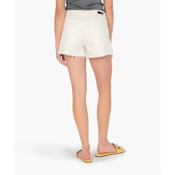 NEW KUT FROM THE KLOTH jane high rise short w/ frayed hem in ecru