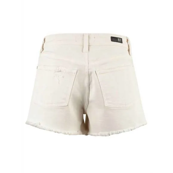 NEW KUT FROM THE KLOTH jane high rise short w/ frayed hem in ecru