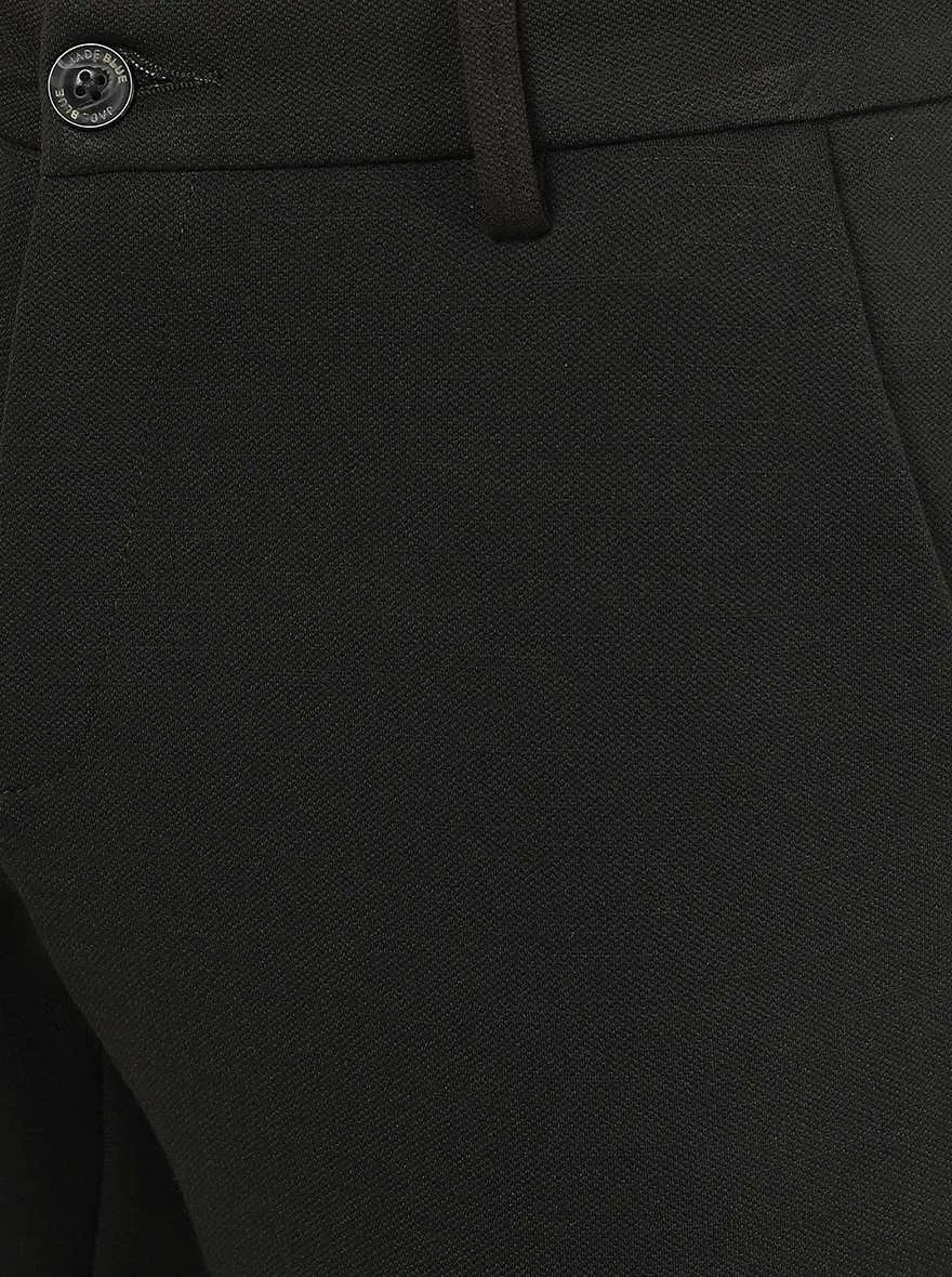 Olive Green Solid Venice Fit Casual Trouser | JadeBlue