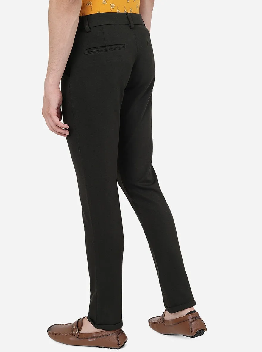 Olive Green Solid Venice Fit Casual Trouser | JadeBlue