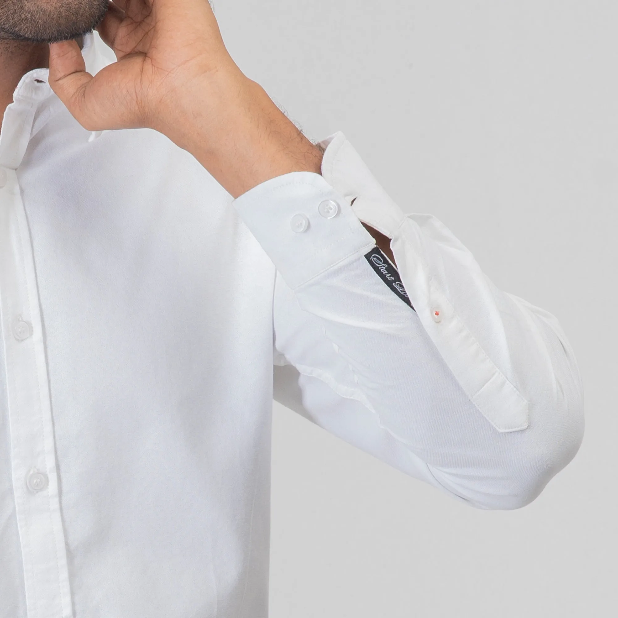 Oxford Cotton Long Sleeve Shirt - White