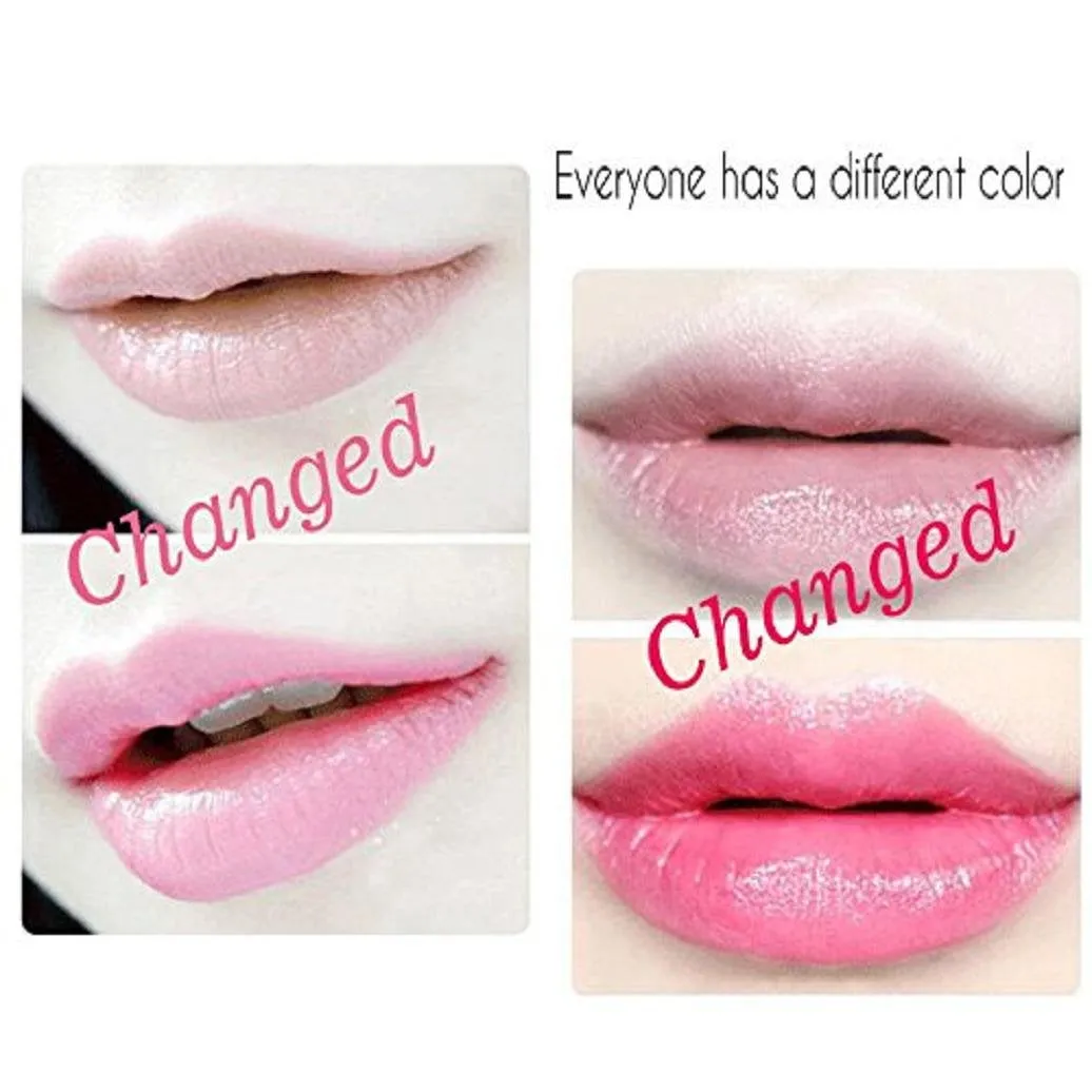 Pack of 6 Crystal Flower Jelly Lipstick, Long Lasting Nutritious Lip Balm Lips Moisturizer Magic Temperature Color Change Lip Gloss (Pink)