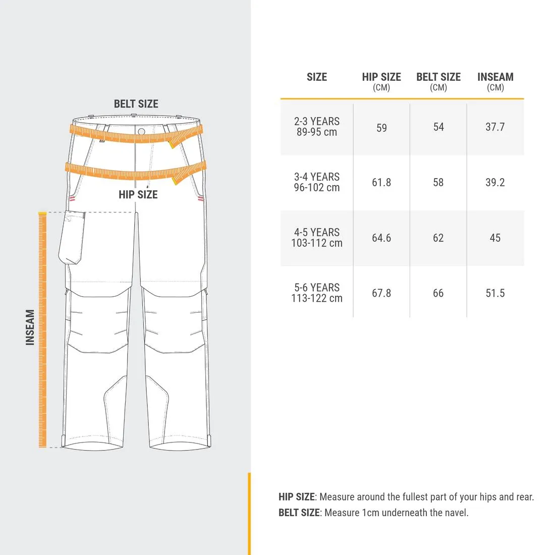Pantalon de randonnée modulable enfant - MH500 KID 2-6 ANS