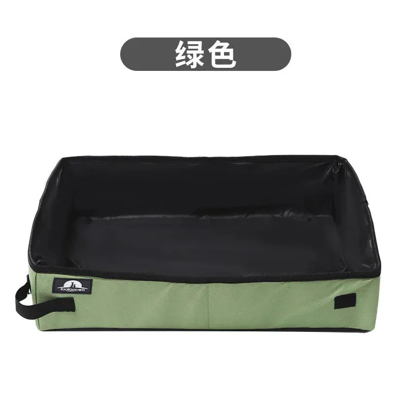 Pet Supplies Portable Foldable Litter Box Waterproof Oxford Cloth Pet toilet For Travel Fold the Cat Litter