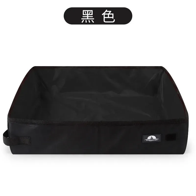 Pet Supplies Portable Foldable Litter Box Waterproof Oxford Cloth Pet toilet For Travel Fold the Cat Litter