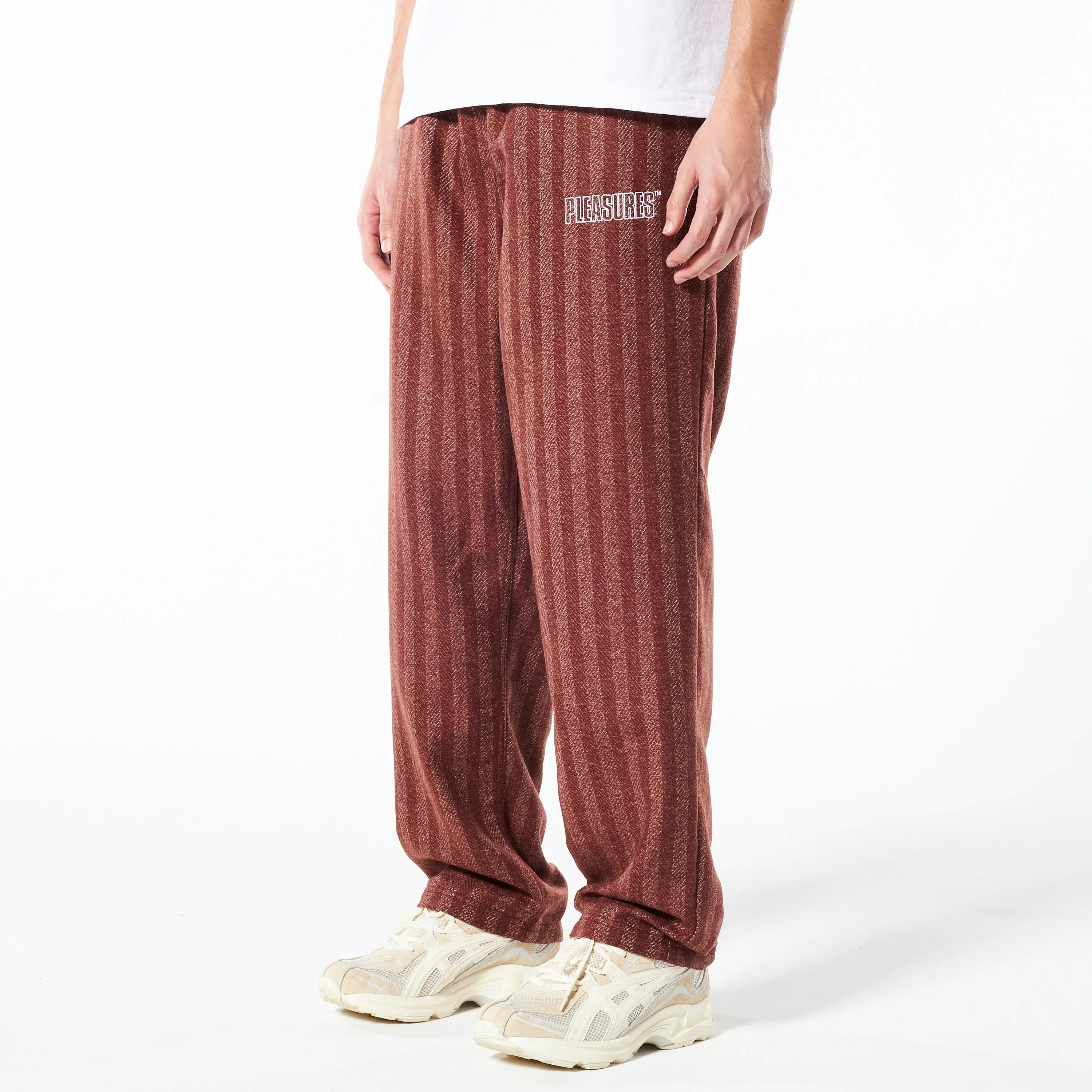 Pleasures Control Striped Easy Pant 'Brick'