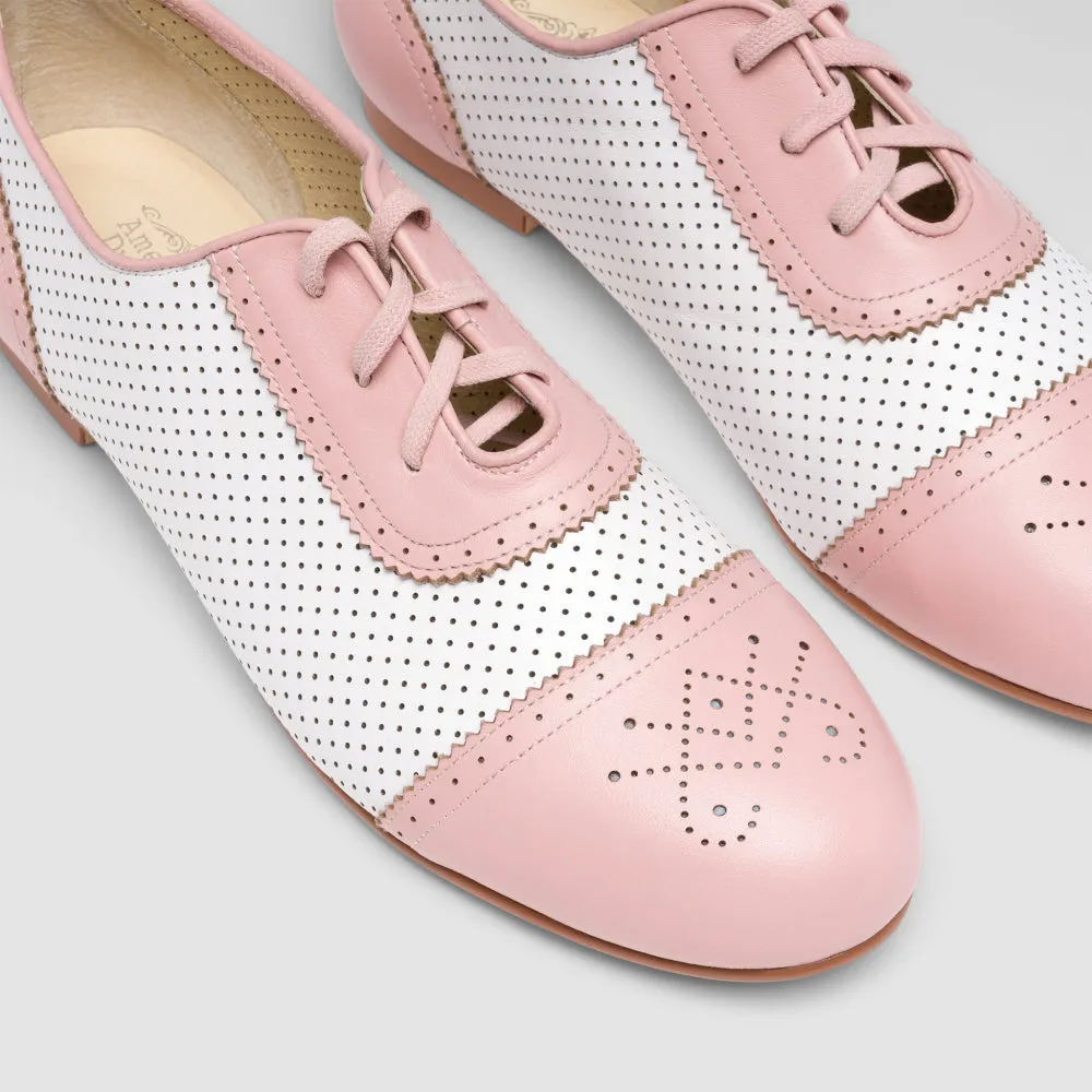 PRE-ORDER Beverly Sporting Flats (Pink/Soft White)
