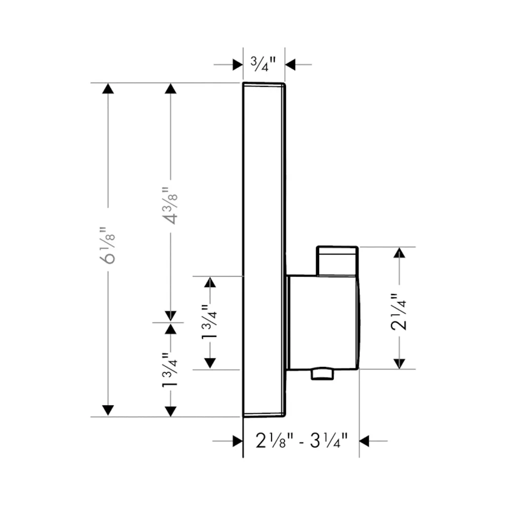 Raindance E 1-Way Thermostatic Trim Complete Shower Set - Wall Mount - 12" Brass/Brushed Black Chrome