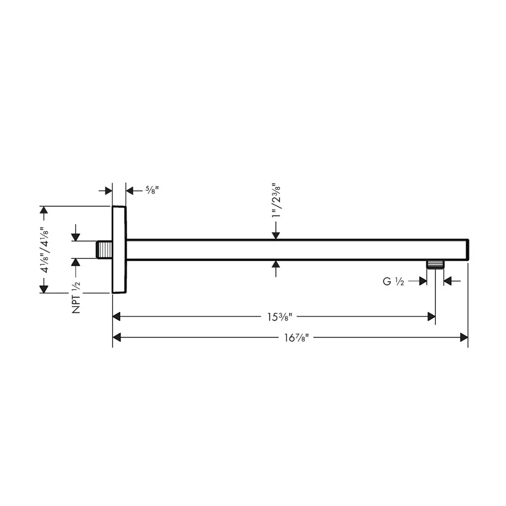 Raindance E 1-Way Thermostatic Trim Complete Shower Set - Wall Mount - 12" Brass/Brushed Nickel
