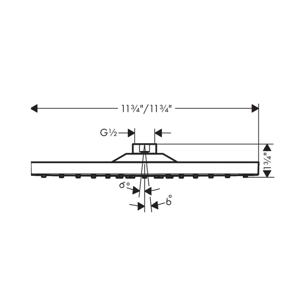 Raindance E 1.8 GPM Shower Head - Wall Or Ceiling Mount - 12" Brass/Brushed Nickel