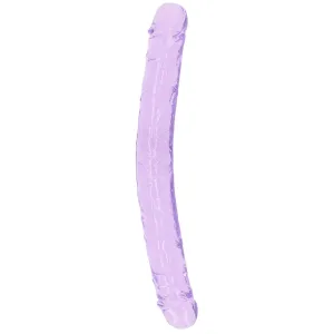 RealRock Crystal Clear Jelly 13 Inch Double Dildo in Purple
