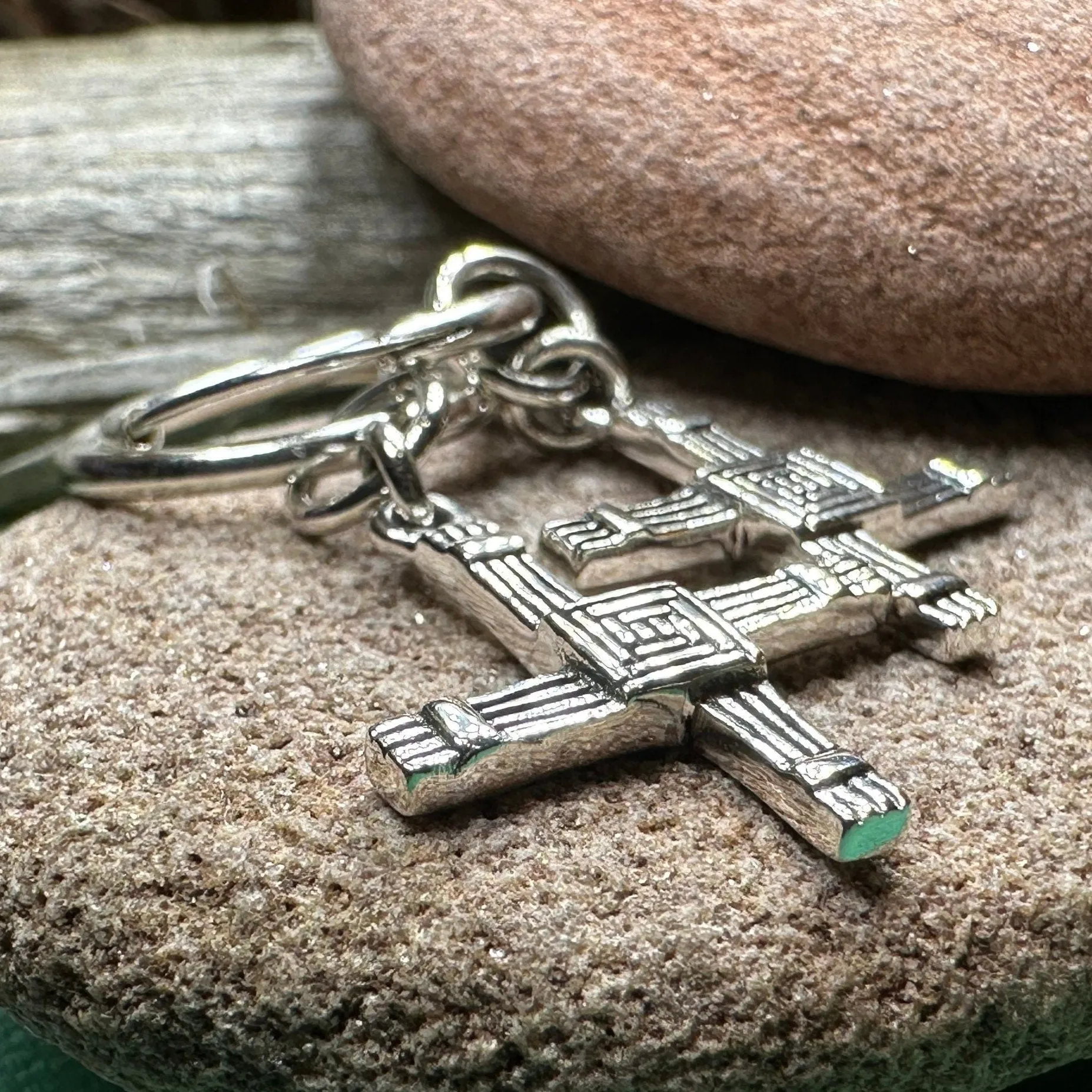 Saint Brigid's Cross Hoop Earrings