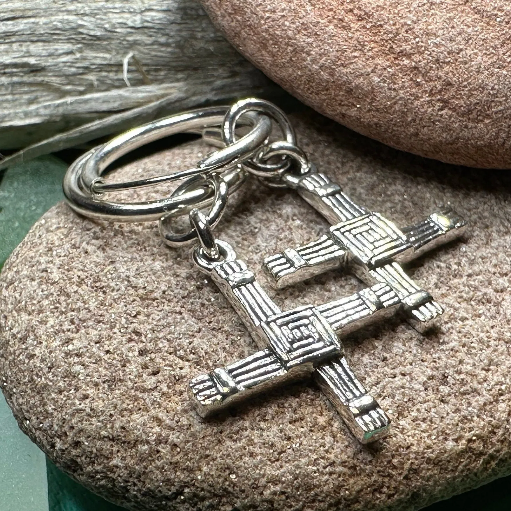 Saint Brigid's Cross Hoop Earrings