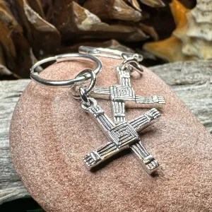 Saint Brigid's Cross Hoop Earrings