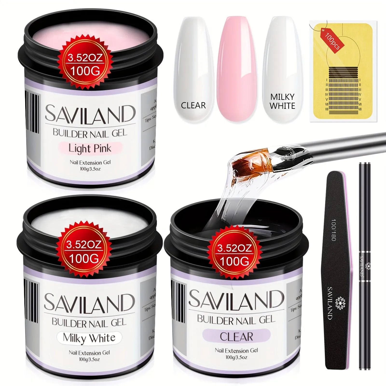 SAVILAND Jelly Gel Nail Polish Set 30 Color Translucent Nude Pink
