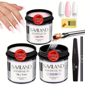 SAVILAND Jelly Gel Nail Polish Set 30 Color Translucent Nude Pink