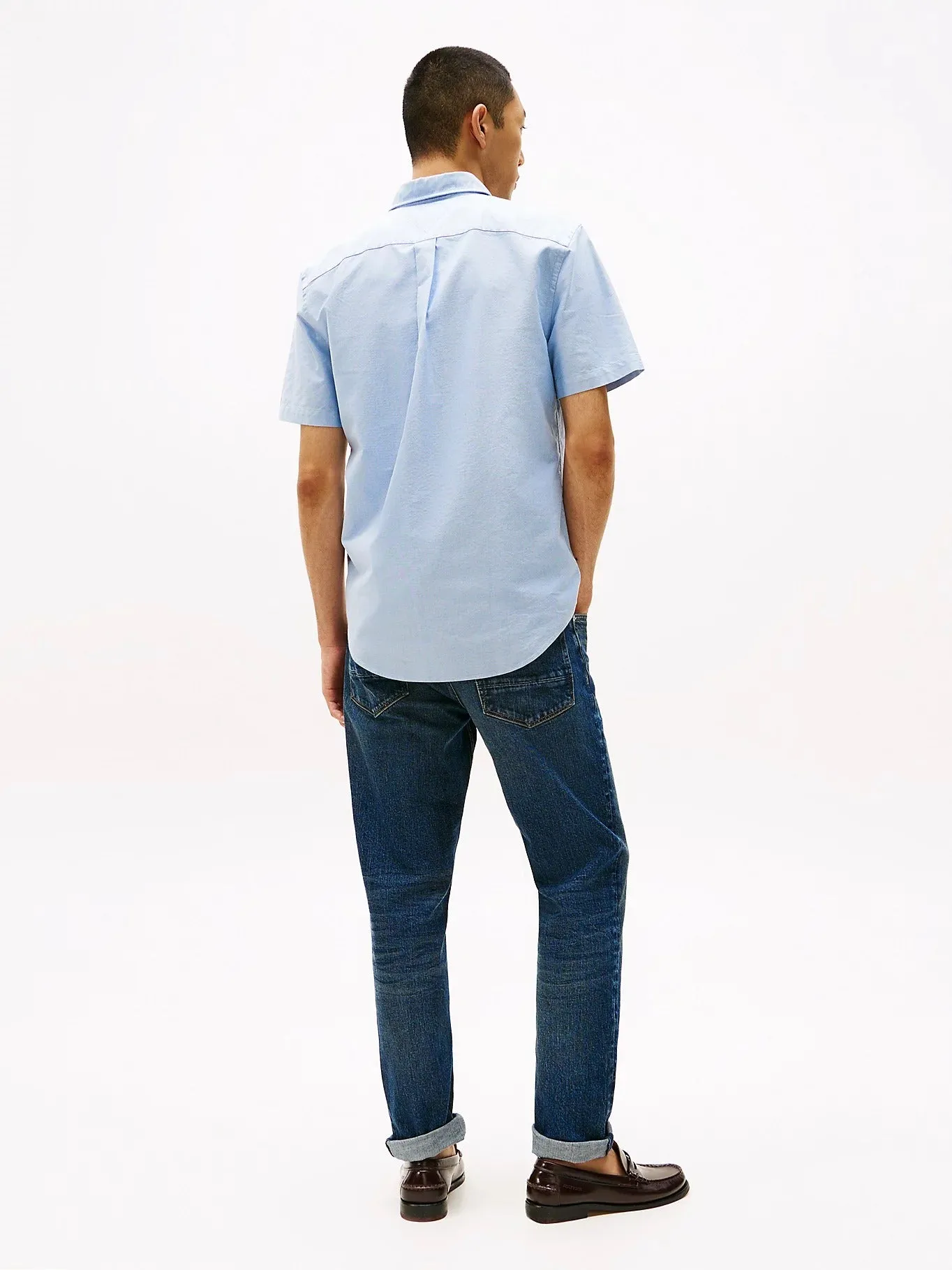 Short Sleeve Oxford Shirt in Blue