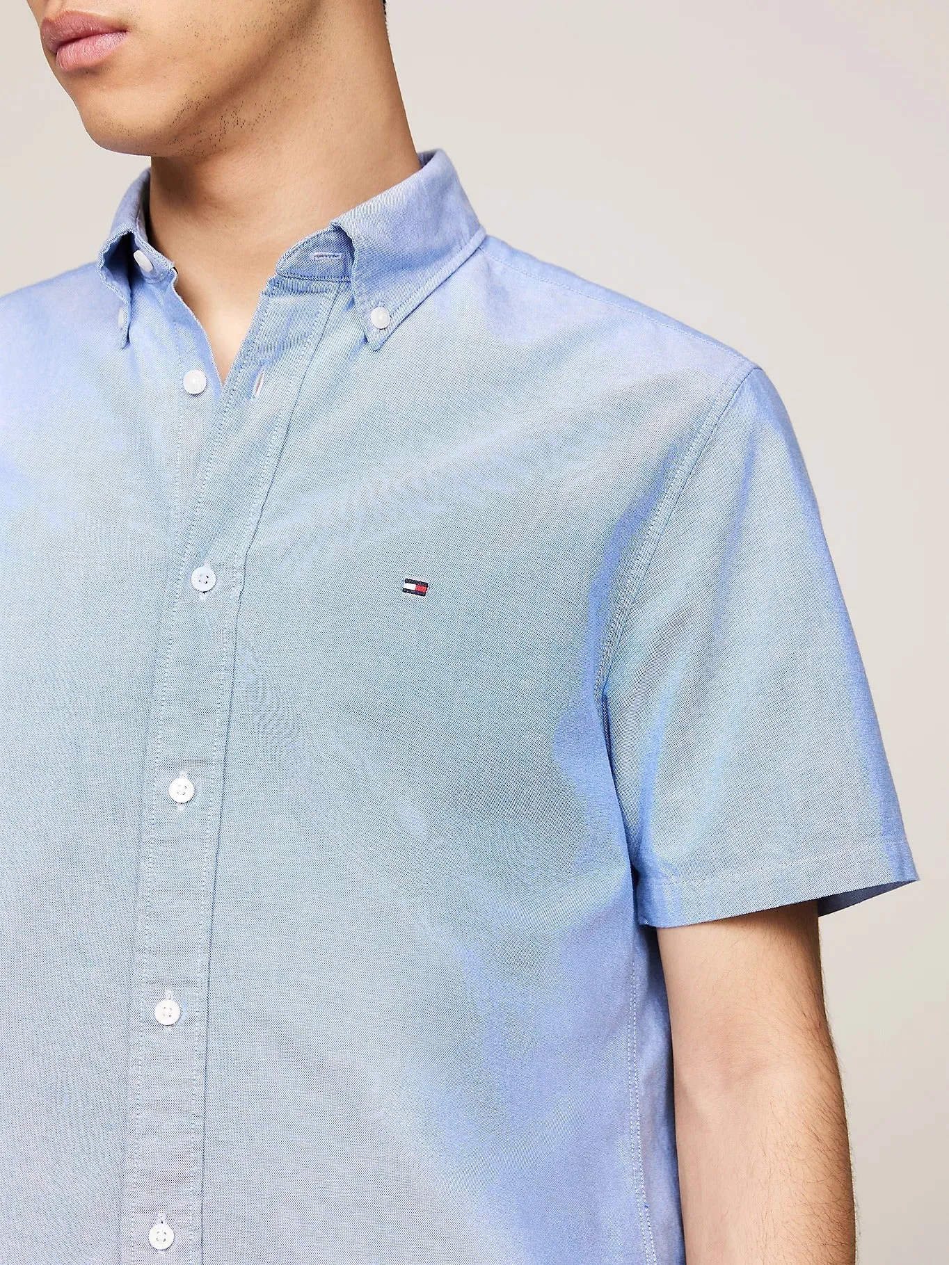 Short Sleeve Oxford Shirt in Blue