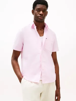 Short Sleeve Oxford Shirt in Pink