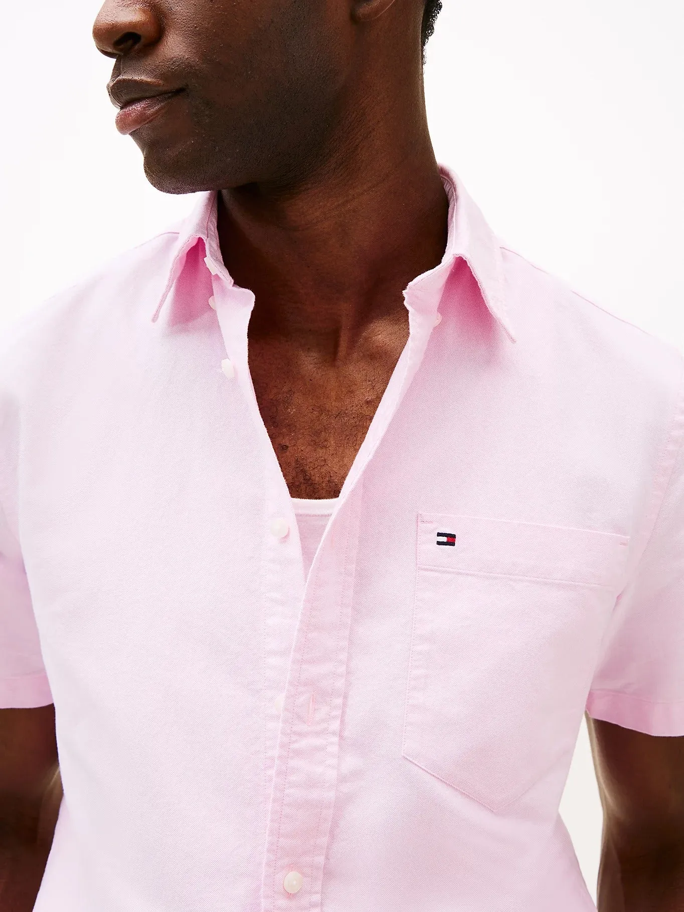 Short Sleeve Oxford Shirt in Pink