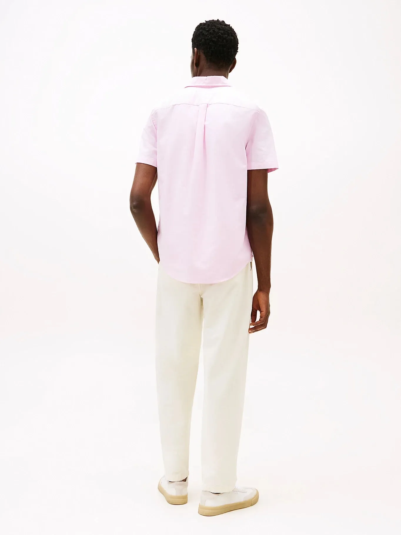 Short Sleeve Oxford Shirt in Pink