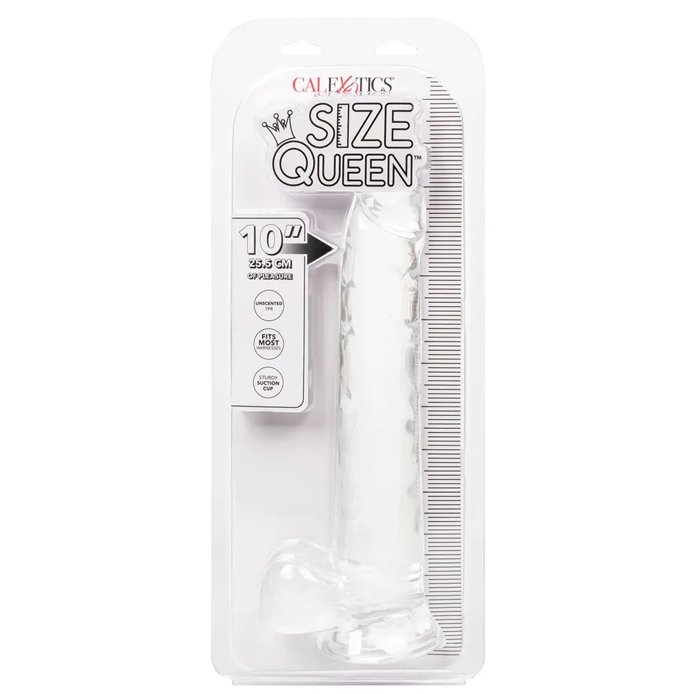 Size Queen 10 Inch Jelly Dildo in Clear