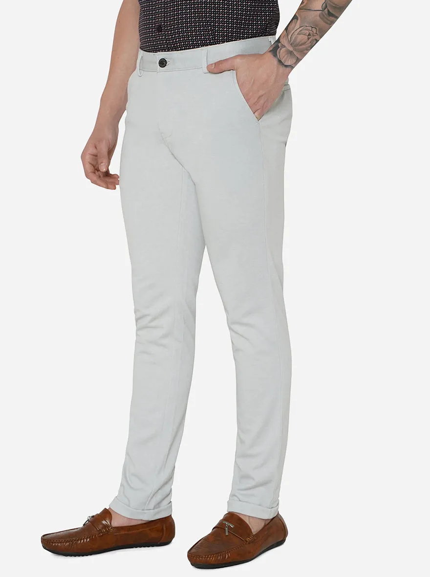 Sky Grey Solid Venice Fit Casual Trouser | JadeBlue