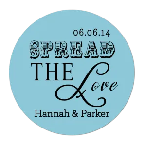 Spread The Love Personalized Wedding Favor Sticker