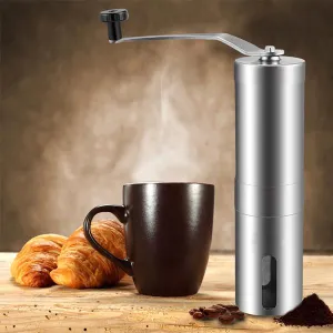 Stainless Steel Manual Coffee Grinder with Ceramic Burr