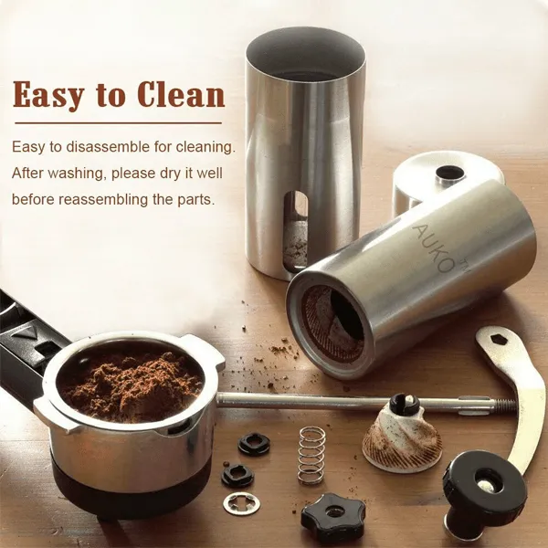 Stainless Steel Manual Coffee Grinder with Ceramic Burr