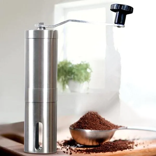 Stainless Steel Manual Coffee Grinder with Ceramic Burr