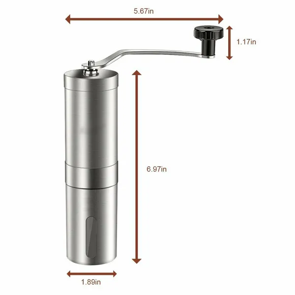 Stainless Steel Manual Coffee Grinder with Ceramic Burr