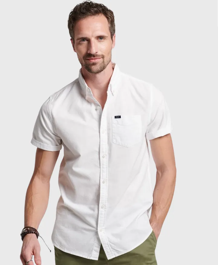 Superdry Oxford Short Sleeve Shirt 01C Optic