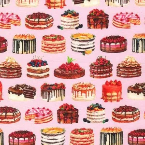 Sweet Tooth by Robert Kaufman Fabrics  SM CAKES TOSS/STRAWBERRY