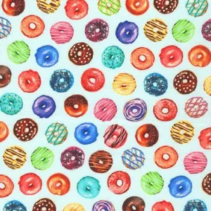 Sweet Tooth by Robert Kaufman Fabrics SM DONUT TOSS/MINT