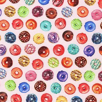 Sweet Tooth by Robert Kaufman Fabrics SM DONUT TOSS/STRAWBERRY