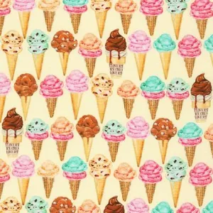 Sweet Tooth by Robert Kaufman Fabrics SM ICE CREAM CONES/VANILLA