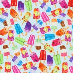 Sweet Tooth by Robert Kaufman Fabrics SM POPCICLE TOSS/BLUEBERRY