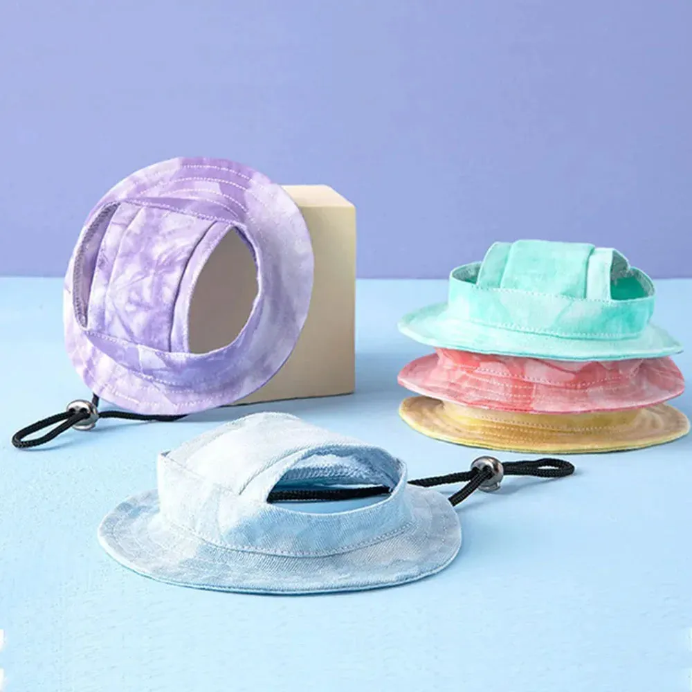 Tie-Dyed Dog Baseball Cap with Ear Holes