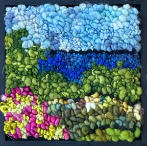 Tiny Landscape Rose Bush, 6" x 6" Framed