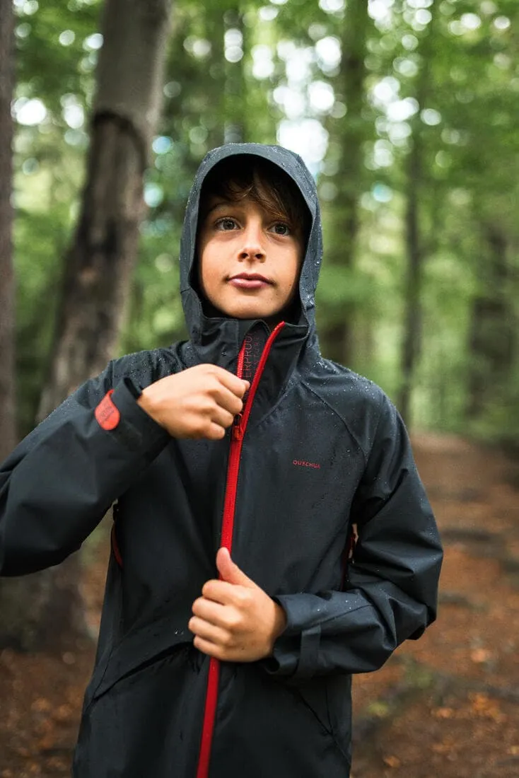 Veste imperméable de randonnée enfant 7-15 ans, MH900 noire