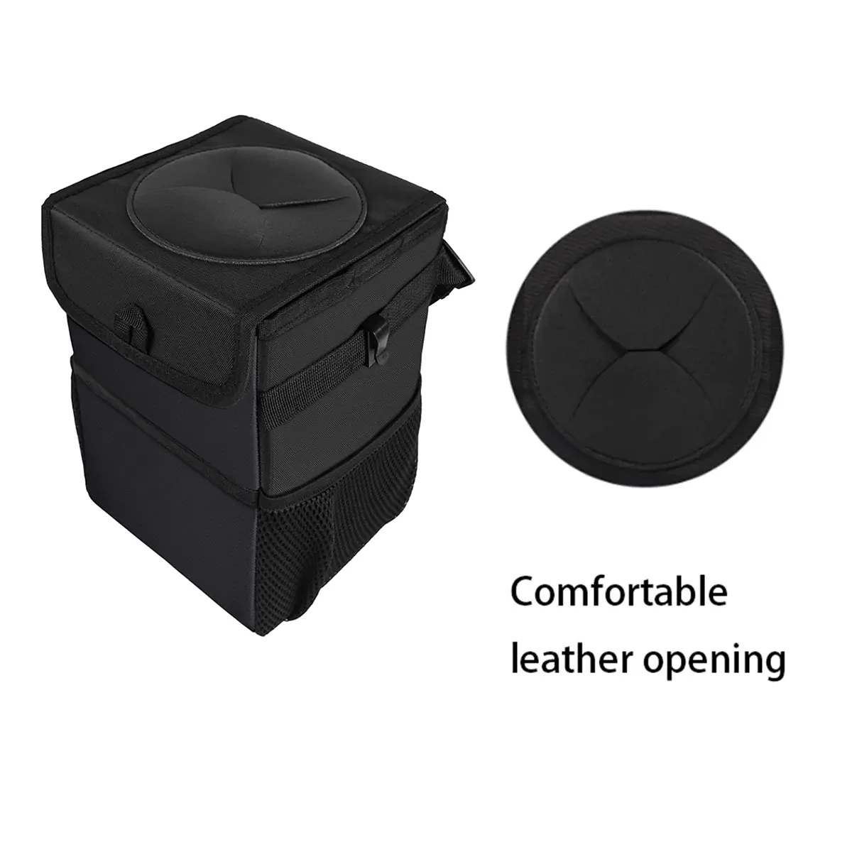 Waterproof Car Trash Can with Lid and Storage Pockets, Custom-Fit For Car, 100% Leak-Proof Car Organizer, Waterproof Car Garbage Can, Multipurpose Trash Bin for Car WALE234