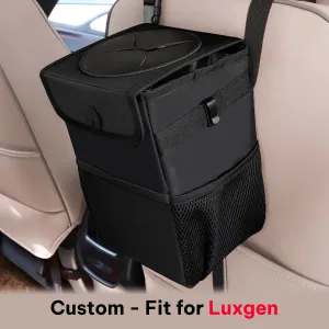 Waterproof Car Trash Can with Lid and Storage Pockets, Custom-Fit For Car, 100% Leak-Proof Car Organizer, Waterproof Car Garbage Can, Multipurpose Trash Bin for Car WALE234