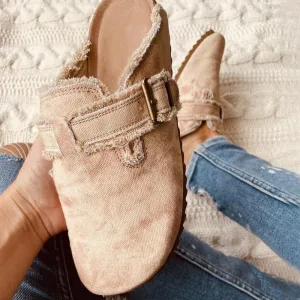 womens shoe Flat Heel Round Toe Canvas Loafer Women's Vintage Clogs