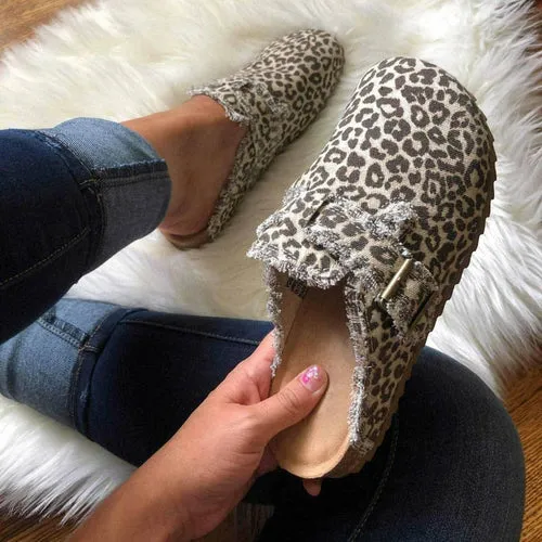 womens shoe Flat Heel Round Toe Canvas Loafer Women's Vintage Clogs
